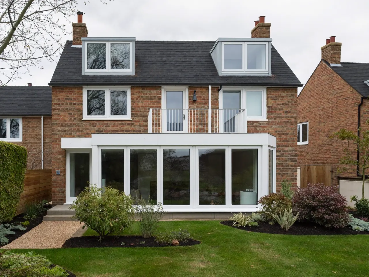 New uPVC bay window on a semi-detached home